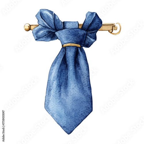 Tie Pin, watercolor illustration vector, isolated on a white background.
