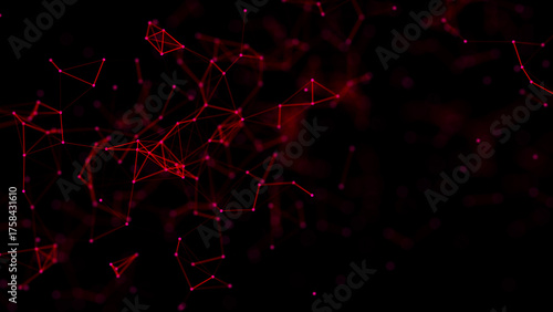 Triangular shapes in space. Science digital background. 3d rendering.