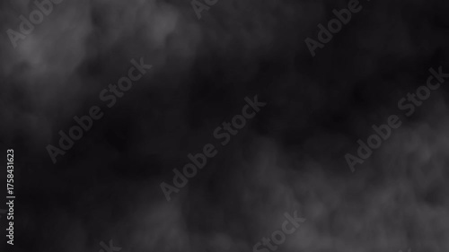 Moving fog smoke overlay on transparent background, looping on alpha channel