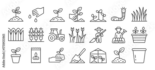 Agriculture icons set scalable vector illustrations eps format farm concepts silhouette