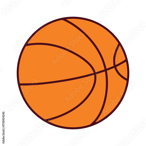 A bright orange basketball, the essential equipment for the popular team sport. This icon symbolizes teamwork, athleticism, streetball culture, and the excitement of making a shot on the court.