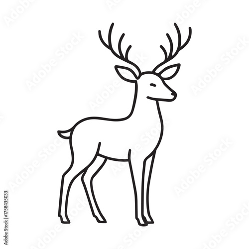 deer silhouette vector line art