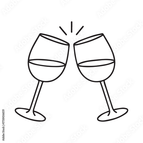 two glasses of champagne vector