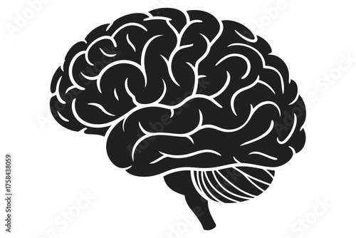 Scalable vector illustration of a human brain icon for medical and science concepts eps silhouette