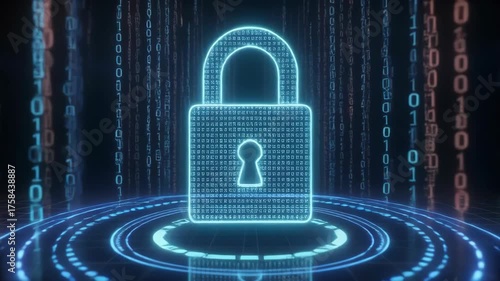 Wallpaper Mural binary code lock on binary code Torontodigital.ca