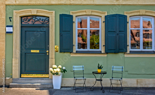 Bamberg old town . Bamberg is a town on the river Regnitz in Upper Franconia, Bavaria in Germany