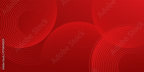 White circle geometric red abstract background. vector