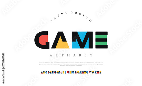 Colors font alphabet letters. Modern logo typography. Color creative art typographic design. Festive letter set for rainbow logo, headline, color cover title, joy monogram. Isolated vector typeset

