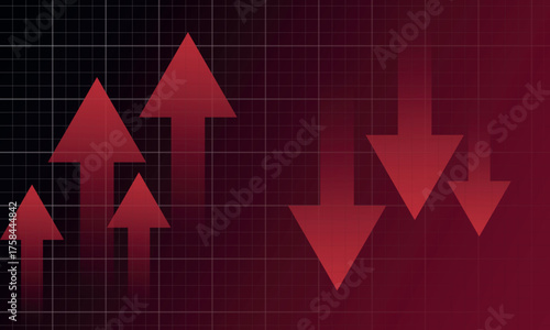 Stock chart going down. Share price