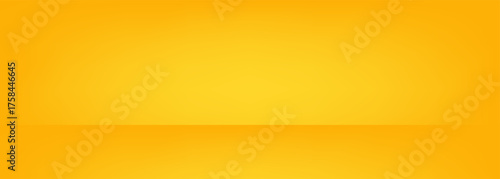 Yellow background abstract with Gradient in empty room studio, Yellow empty room studio gradient used for background.