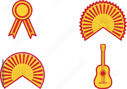 Hispanic Day Spain Illustration Set. Spain National Day Celebration Artwork. Fiesta Nacional de España Design Collection. Spanish Heritage Celebration Illustration. Hispanic Day Cultural Artwork