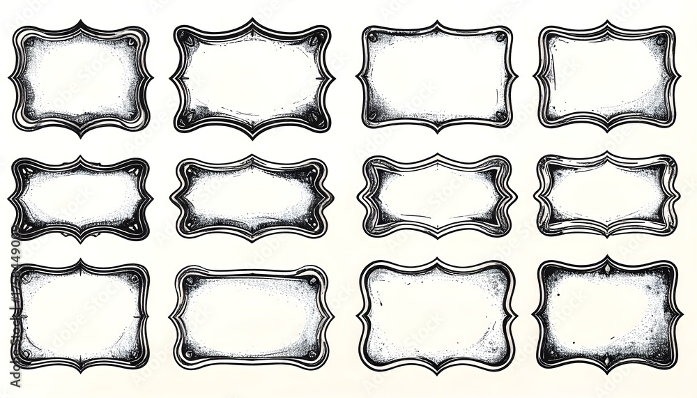 Obraz premium Collection of vintage ornate picture frames