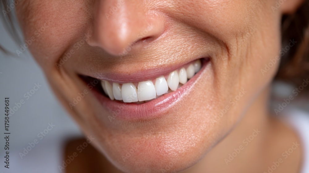 Fototapeta premium Joyful woman smiling indoor setting portrait photography natural light close-up happiness and confidence