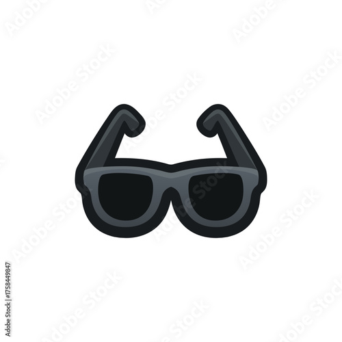 Isolated flat 3d Sunglasses icon for game, interface, sticker, app. The sign in a cartoon style for match 3, arcade, rpg. The Accessory sprite for craft element in hyper casual mobile game.