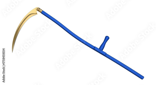 Obraz na plátně Isolated Scythe for harvesting crops and reaping souls, fictional weapon or tool
