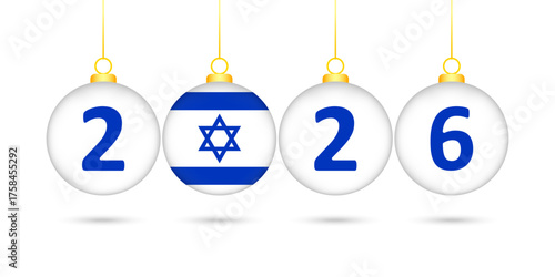 Israel Flag Christmas Balls 2026 Decoration.