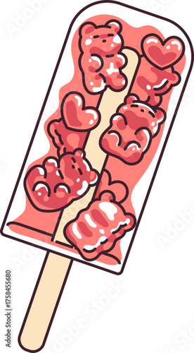 Popsicle with Gummy Bear