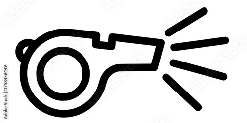 Bold Line Whistle Sound Wave Thick Outline Flat Vector Coaching Icon