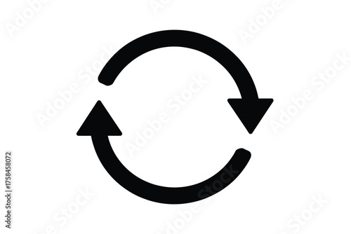 Simple black circular refresh arrows vector illustration scalable eps icon silhouette