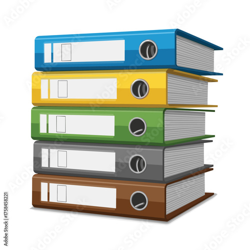 A stack of colorful binders is a useful organizational tool for any office.
