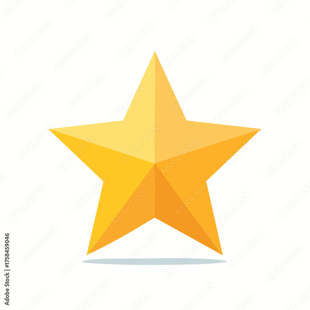 Fototapeta premium Golden Star Icon Illustration Design Achievement Starfish Shape Celebration Symbol