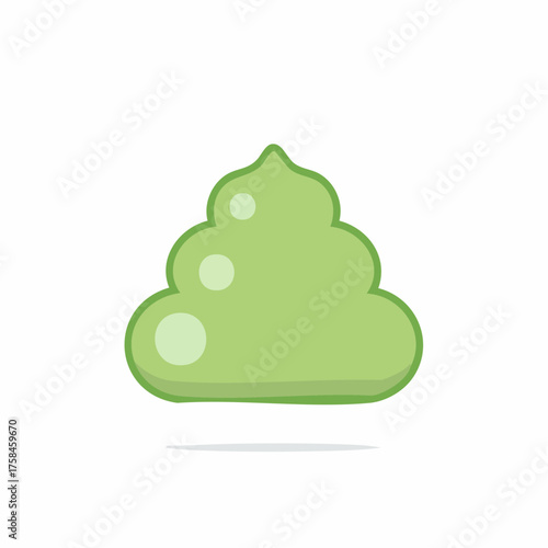 Cartoon-style illustration of green wasabi, food concept