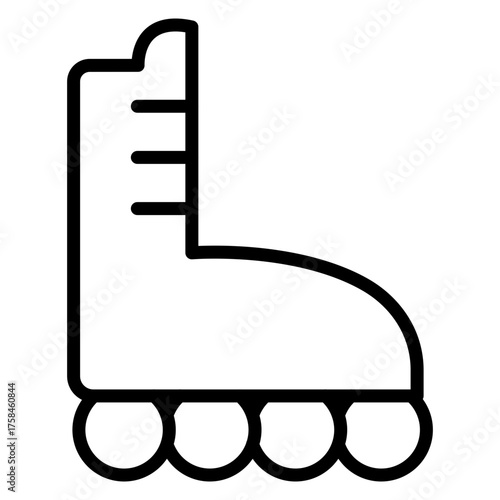 Derby Roller Skater vector line icon design