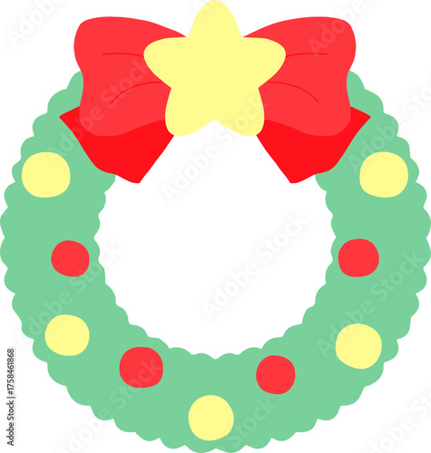 christmas wreath vector illustration