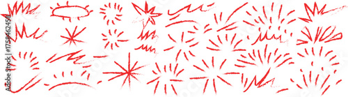 Funky crayon doodles punk rock style shapes and lines abstract graphic