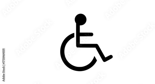 Disability mark black white icon