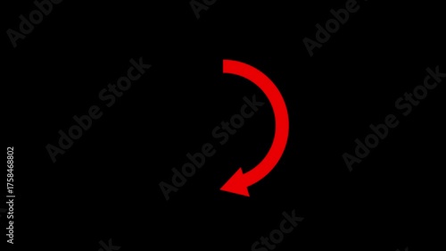 Refresh button icon animation. circle arrow icon set, reload, rotation on black background in black color.