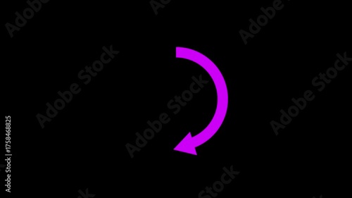 Refresh button icon animation. circle arrow icon set, reload, rotation on black background in black color.