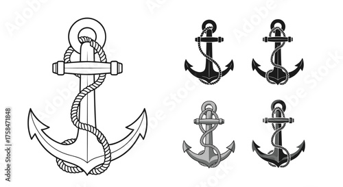 An anchor is a heavy object used to moor a vessel to the seabed.