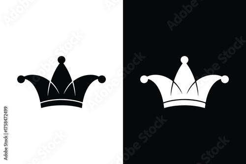 Jester hat icon isolated on white background