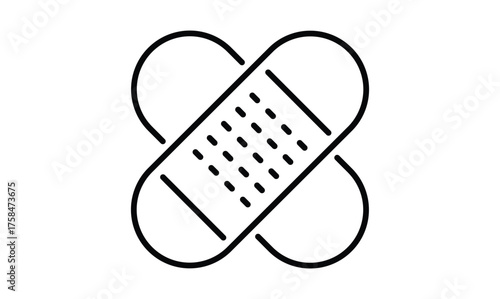Bandage outline icon isolated on transparent background. EPS 10.