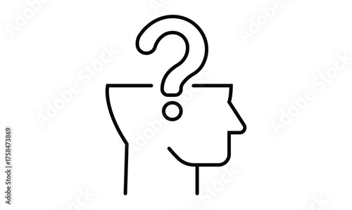 Question outline icon isolated on transparent background. EPS 10