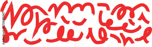 Bold red crayon drawn graphic punk rock shapes and doodles fun messy art