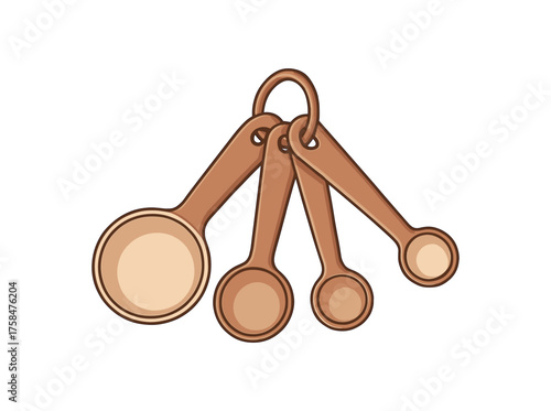 measuring spoons home cooking flat vector illustration style isolated on white background