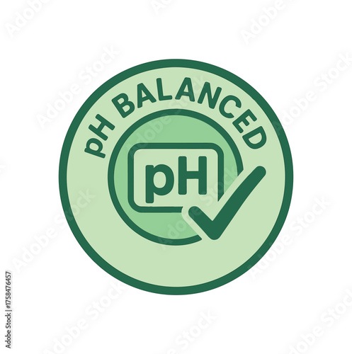 ph balanced label and badge flat vector illustration style isolated on white background
