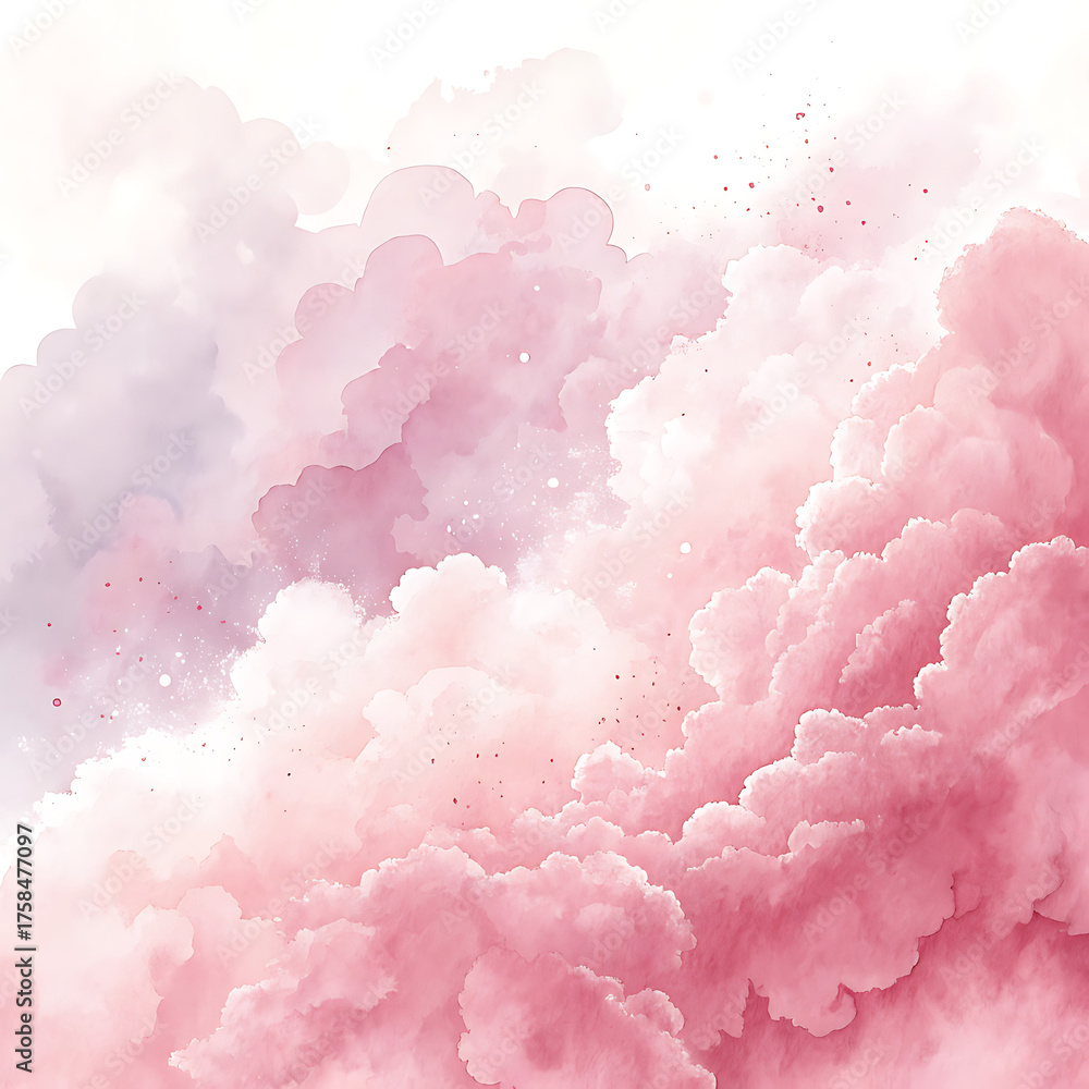 Fototapeta premium Soft pink and white wispy clouds abstract background