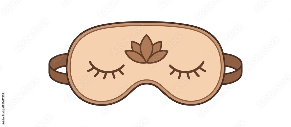Fototapeta premium sleep mask mindfulness flat vector illustration style isolated on white background