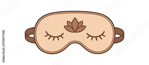 sleep mask mindfulness flat vector illustration style isolated on white background