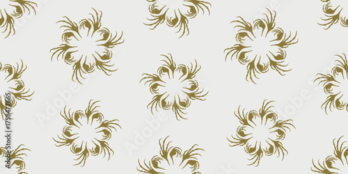 Palm hands of human skeletons silhouettes, circles, seamless pattern halloween background, wallpaper, paper, wrapper, fabric, vector illustration