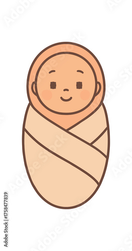 baby swaddle baby flat vector illustration style isolated on white background