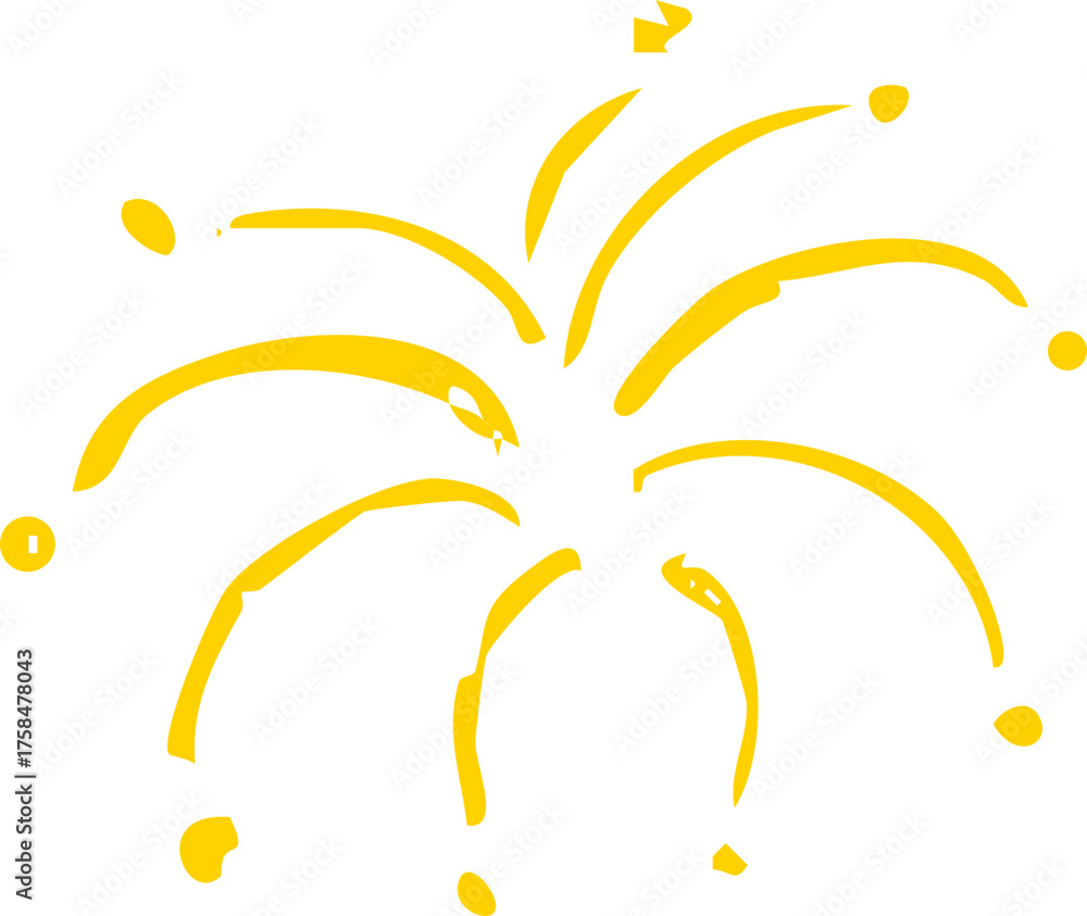 Fototapeta premium Firework Sparks Crayon textured hand drawn, Star