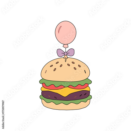 doodle burger pattern background. doodle fast food burger seamless pattern background. seamless pattern of hamburger in doodle style. Seamless Pattern of a Cheese Burger or Hamburger.Burger with stick