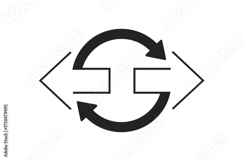 Free Download Interchange Icon: A concise, modern graphic design showcasing an interchange symbol, representing ideas of transition, flow, and circular exchange, rendered in a minimalistic style. - GFXLoad