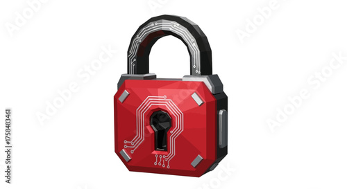 Secure digital lock with integrated circuit design, representing data protection and cybersecurity