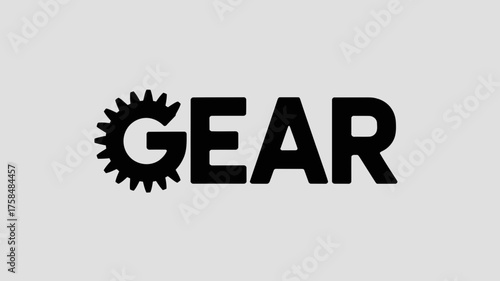 The word gear with the g replaced by a gear symbol