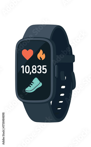 fitness tracker fitness flat vector illustration style isolated on white background